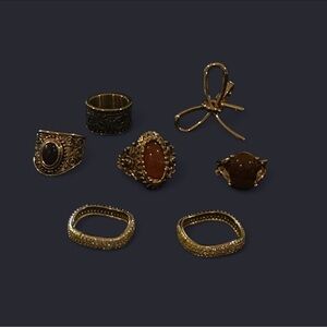 NWOT Reclaimed Vintage Gold and Black Rings Collection
